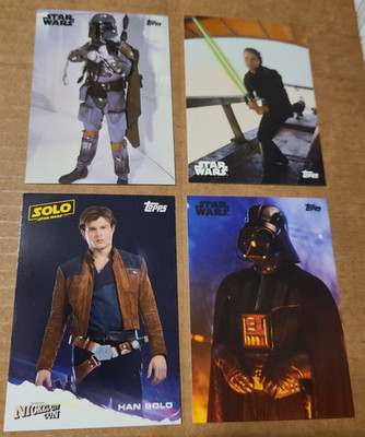 1x Star Wars Nickel City Con NCC 4 card Promo Set Vader, Skywalker, Fett, Solo