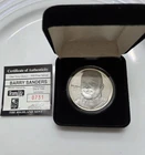 Highland Mint Barry Sanders Collectors .999 Silver Coin One Troy Ounce With Case