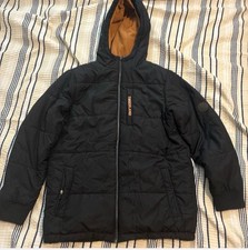 Timberland Jacket Boys Large Black Hooded Puffer Fleece Lined Warm Winter Coat