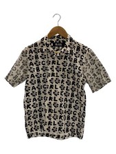 BLACK COMME des GARCONS Short Sleeve Shirt S Cotton BLK All Over Pattern 1E B221