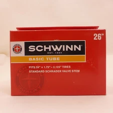 Schwinn 26" x 1.75"-2.125" Basic Bicycle Tube Standard Schrader Valve