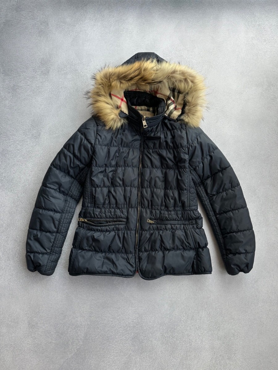 VTG Burberry Brit Woman Down Puffer Fur Hooded Jacket | eBay VTG Burberry Brit Woman Down Puffer Fur Hooded Jacket | eBay