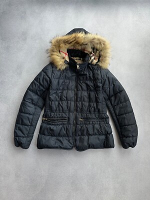 VTG Burberry Brit Woman Down Puffer Fur Hooded Jacket | eBay VTG Burberry Brit Woman Down Puffer Fur Hooded Jacket | eBay