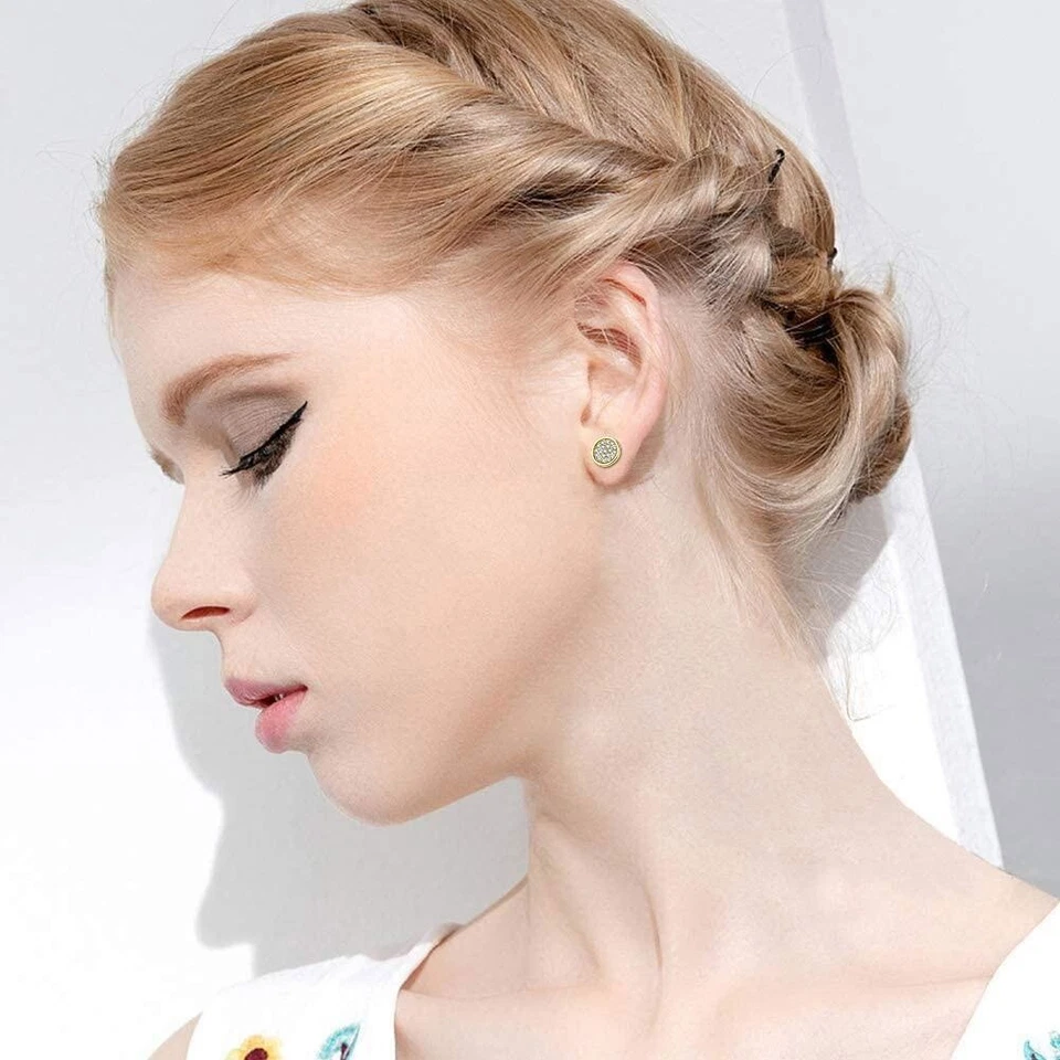 Pendientes con clip de diamantes de imitación de acero inoxidable de perlas magnéticas joyas Foto 2 de 4