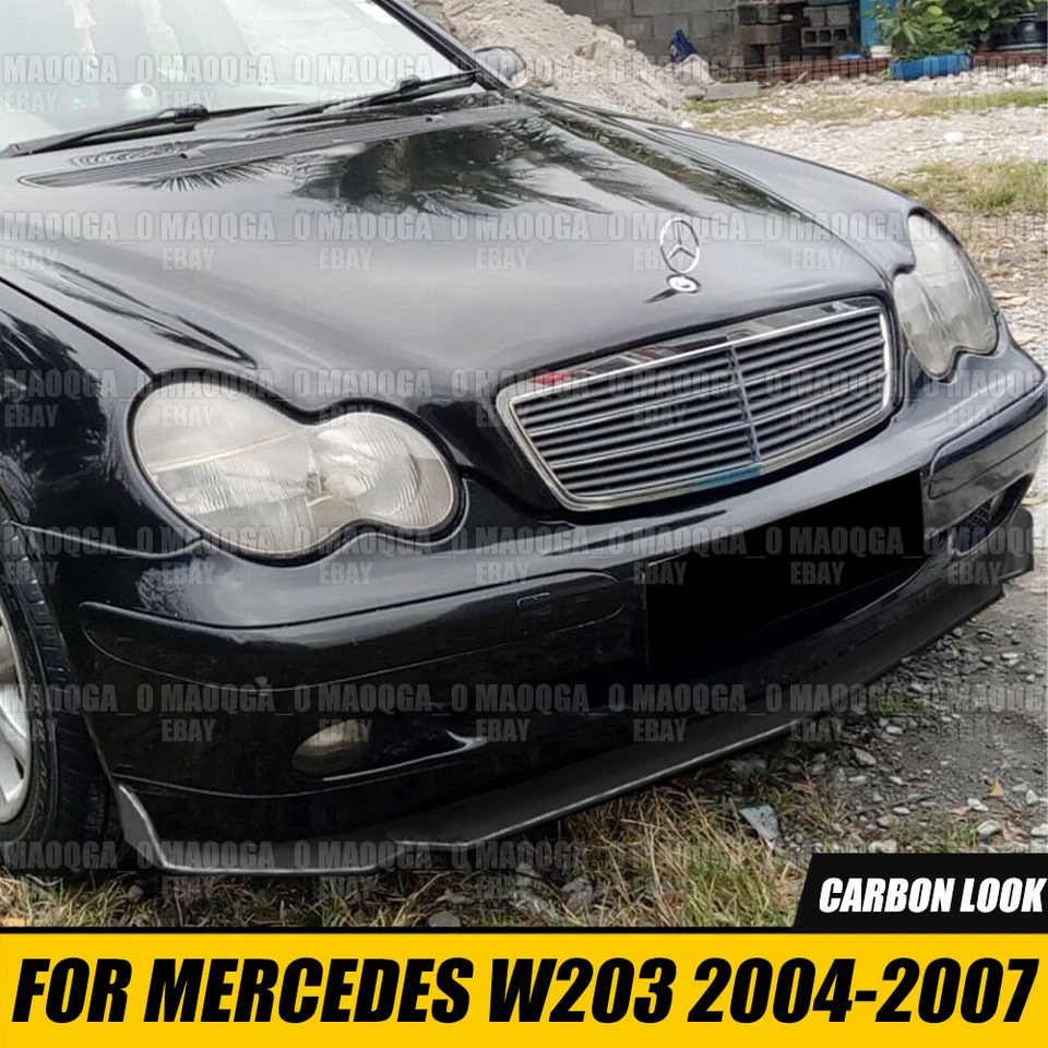 Faldón lateral labio parachoques delantero para Mercedes W203 C320 C230 C240 C280 estilo carbono Foto 2 de 4