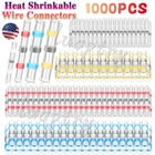 1000Pcs Solder Seal Sleeve Heat Shrink Butt Wire Connectors Terminals Waterproof