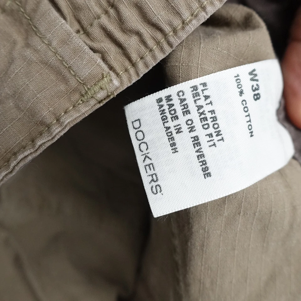 Шорты карго Dockers мужские 38 желтовато-коричневые 100% хлопок плоские спереди удобные для улицы - Изображение 4 из 4