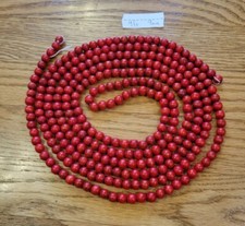 Guirnalda de árbol de Navidad vintage cuentas de madera de arándano rojo 9 pies 9 mm cuentas