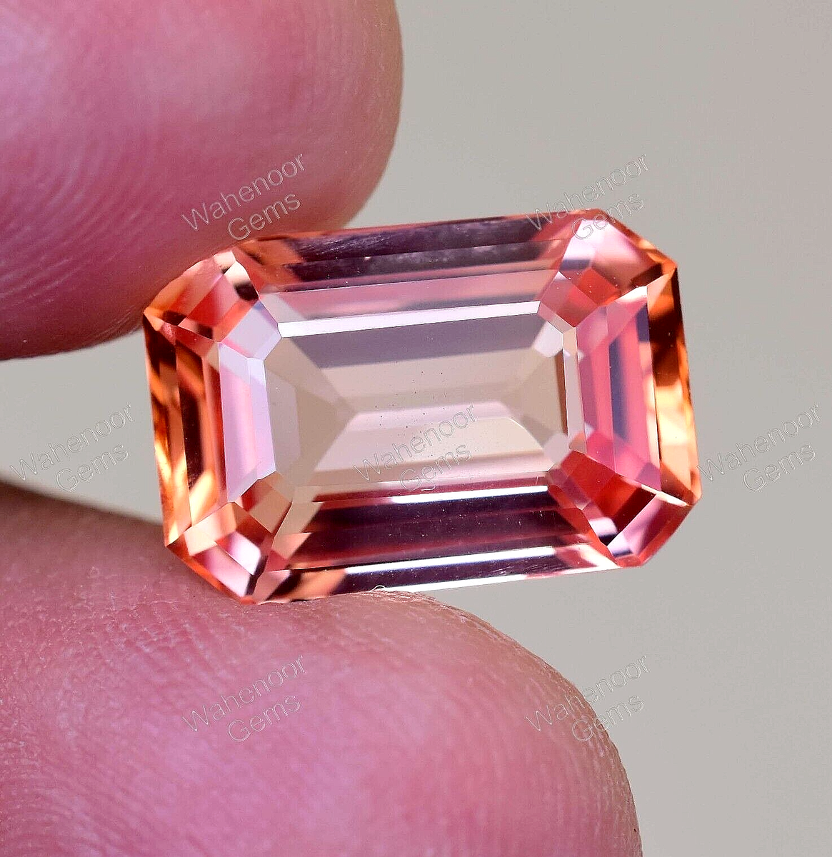 Natural imperial Topaz 10.90 Ct Emerald Stunning Unheated AGL