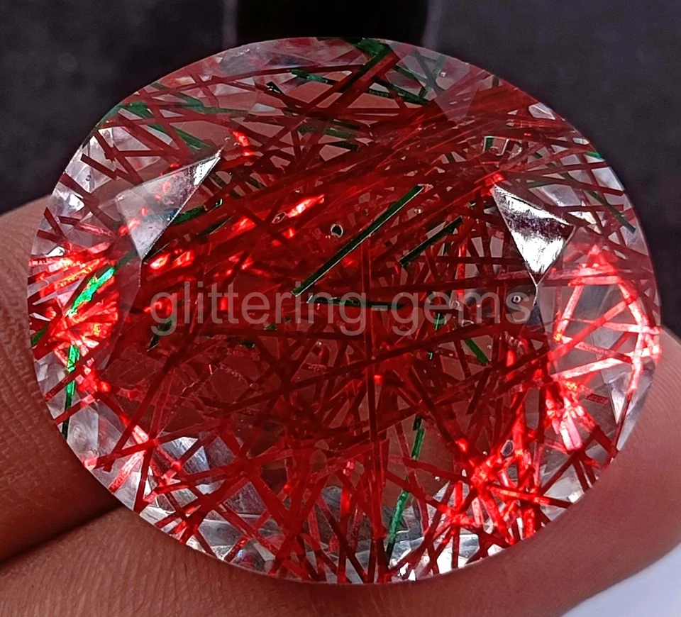 Red Rutilated Quartz 82.0 Ct Oval Cut IGL Transparent Loose Gemstone 5JJP - Image 3 of 4