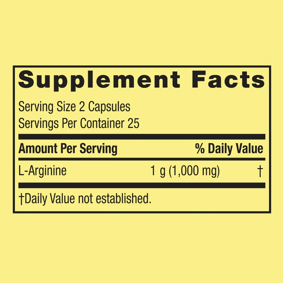 Suplemento dietético Spring Valley L-arginina paquete doble 500 mg 50 unidades $ Foto 3 de 4