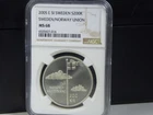 (M-183) Sweden 200 Kroner 2005, Union with Norway, NGC MS68