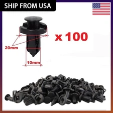 100 Pcs Bumper Clips 10mm Hood Fender Push Rivets Retainer Fasteners for Honda