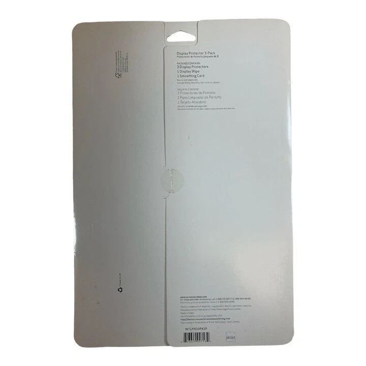 Verizon Display Screen Protector for iPad Pro 10.5" 2017 Clear (3-Pack) NEW - Image 2 of 2