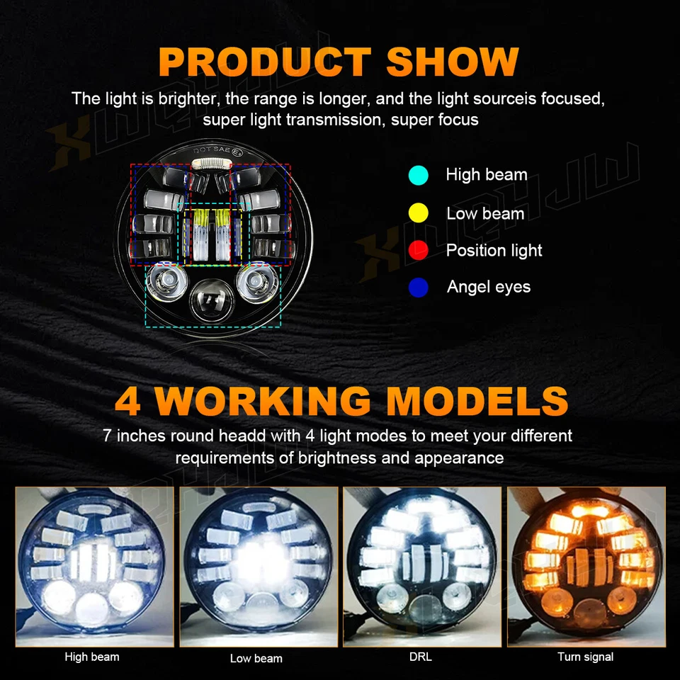 Faros proyectores LED H5001 H5006 4 piezas 5,75" 5-3/4" para Plymout Fury Pontiac Foto 3 de 4