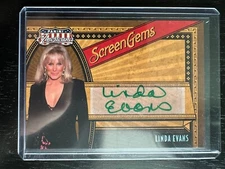 2011 Panini Americana Screen Gems Linda Evans Auto Green Ink /99 Dynasty