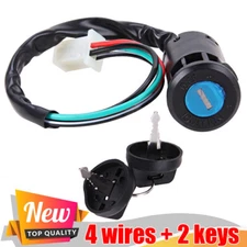 4 Wires ATV IGNITION SWITCH 2 Keys For Bike 50cc-125cc Coolster Tao Tao Kazuma 