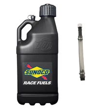 Sunoco Racing Black 5 Gallon Race Utility Jug with Deluxe Filler Hose