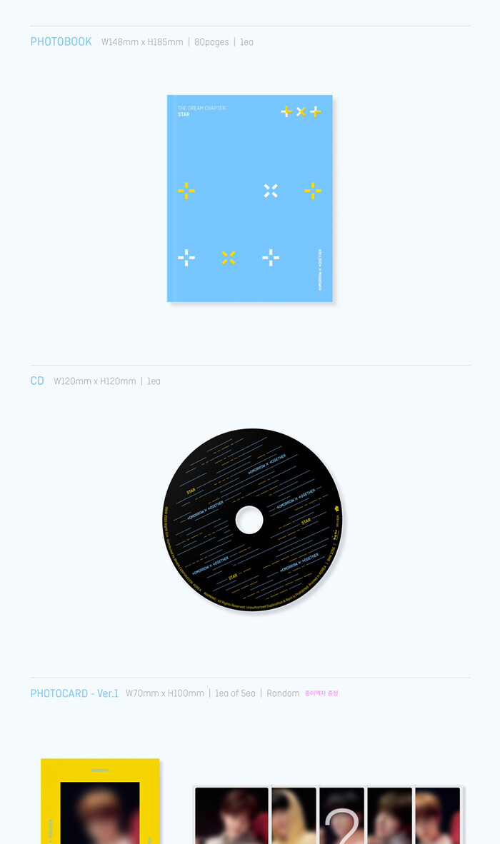 TXT TOMORROW X TOGETHER THE DREAM CHAPTER:STAR Album CD+POSTER+P