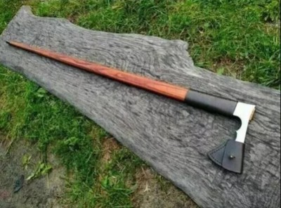 Walking Stick AXE | ROSE Wood Handle, Carbon Steel | Best Gift For Grand Parents