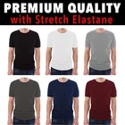 Mens T-Shirt Tee Crew Neck Coloured Stretch Cotton Elastane T-Shirts Size S-XL