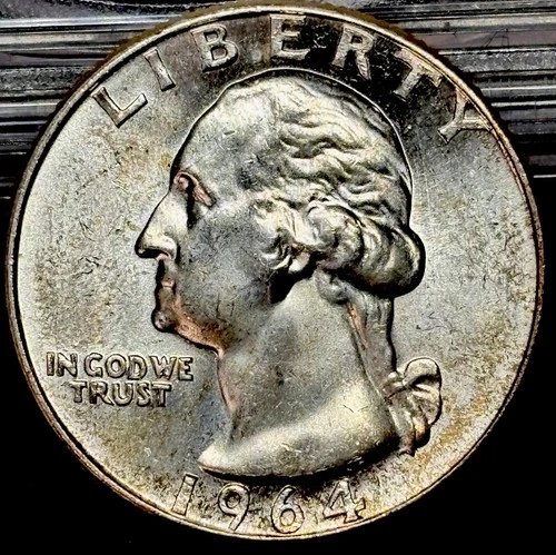 1964 Type B Reverse 25C Washington Quarter in GEM BU PQ COIN!!!