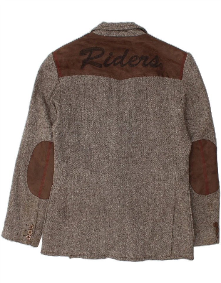 Jaqueta Blazer Gráfica Masculina JACK & JONES Reino Unido 40 Grande Cinza Colorblock DV56 - Imagem 2 de 4