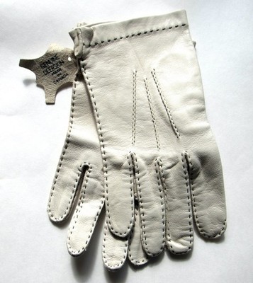White Deerskin Men's Gloves Large Size  Made In Canada NEW Condition