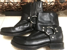 Frye Veronica Harness Biker Short Boots Black Leather US 7.5 Women EUC‼️