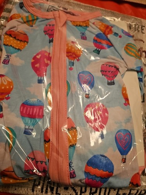 #ad Bamboo Zippy Pink Blue Hot Air Balloons Double Zipper 12 To 18 Months $17.96