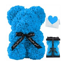 Romantic Rose Bear Gift for Her with Box 25cm Foam Flower Teddy Bear Perfect