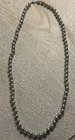 Vintage Monet Gray Faux Pearl Necklace 24” Silver Tone Designer Costume Jewelry