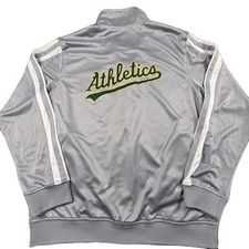 Dynasty Oakland A’s Athletics MLB Track Jacket Men’s L Las Vegas Top Jersey Gray