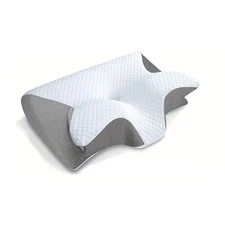 1Pc Memory Foam Cervical Pillow, 2 in 1 Ergonomic Contour Ortho Support Pillows