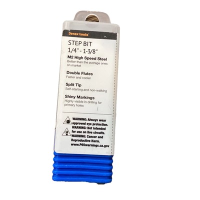 Jerax tools Step Drill Bit 1/4  - 1 3/8  Double Flutes