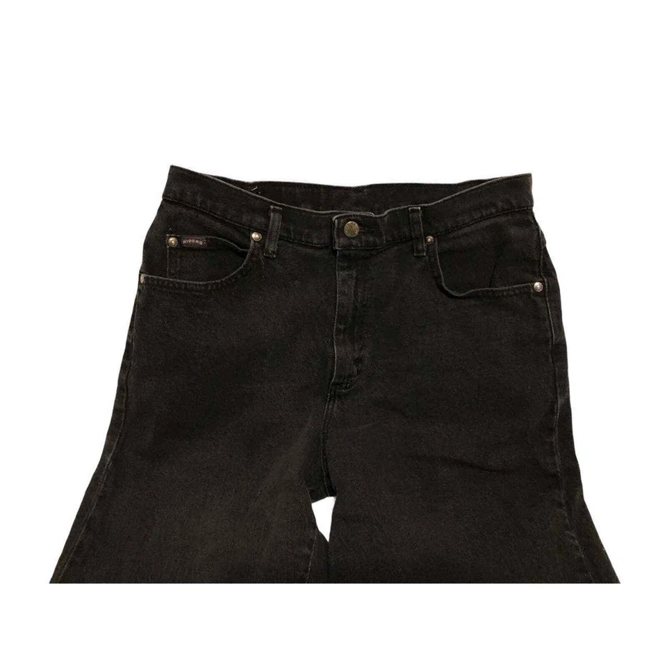 Женские джинсы Lee Riders 12 M черные выцветшие джинсовая ткань с высокой талией 90-е винтажные Y2K гранж - Изображение 3 из 4