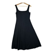 Loft Ribbed A Line Midi Dress size 4 Black