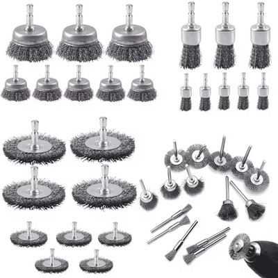 ChrumpTon 26 Pc Wire Brush Drill Attachment Set Rust Removal Kit