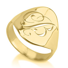 Personalized Cutout Initial Ring, Perfect Dainty Wedding Birthday Gift for Her
