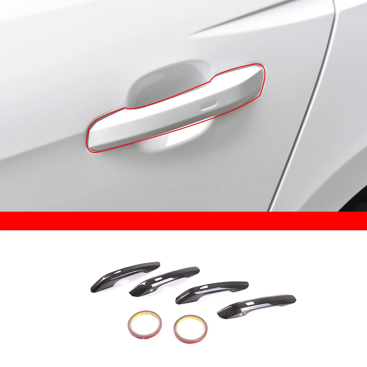 For Audi A4 A5 Q5 B9 F5 FY Chrome Door Handle Trims Cover Strips