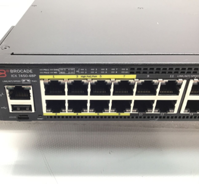 Brocade Ruckus ICX 7450-48P 48 Port PoE+ Switch + ICX7400-4X10GF +