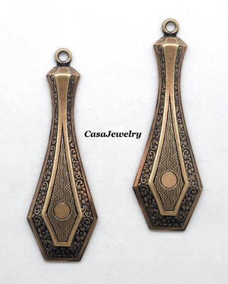 #3501 ANTIQUED GOLD CELTIC DROP W/TOP HANG RING - 2 Pcs
