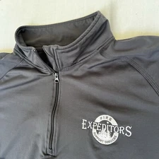 Firefighter Pullover Sweater 2XL Gray 1/4 Zip Support Service Fire Expeditors