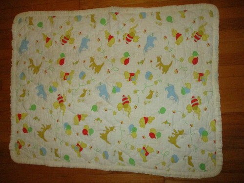 VTG Sears Disney Winnie Pooh Eeyore Kanga Roo Owl Heffalump Bee Blanket - Picture 2 of 9