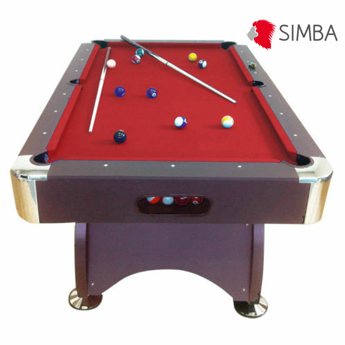 TAVOLO DA BILIARDO + ACCESSORI PER CARAMBOLA PANNO ROSSO - NUOVO billiard table-