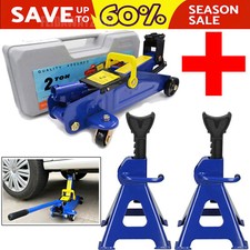 2t Low Profile Hydraulic Trolley Floor Jack 3t Axle Stands Combo Car Truck Lift