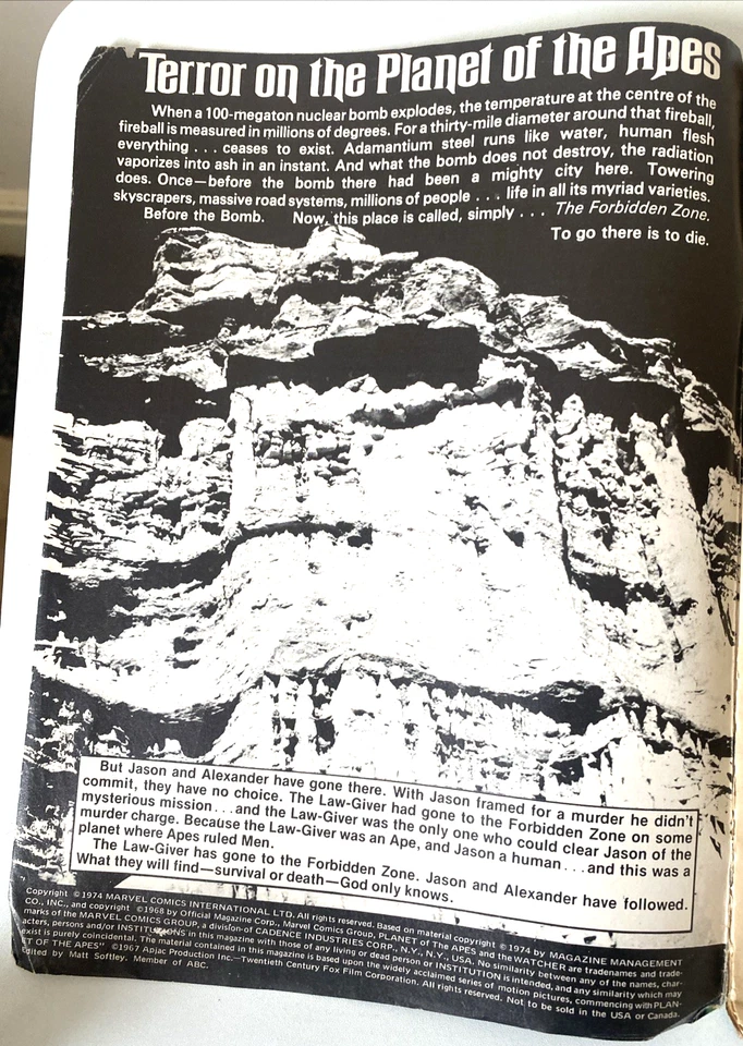 PLANET OF THE APES. JAN. 18TH 1975. MARVEL UK MAGAZINE. - Image 4 of 4