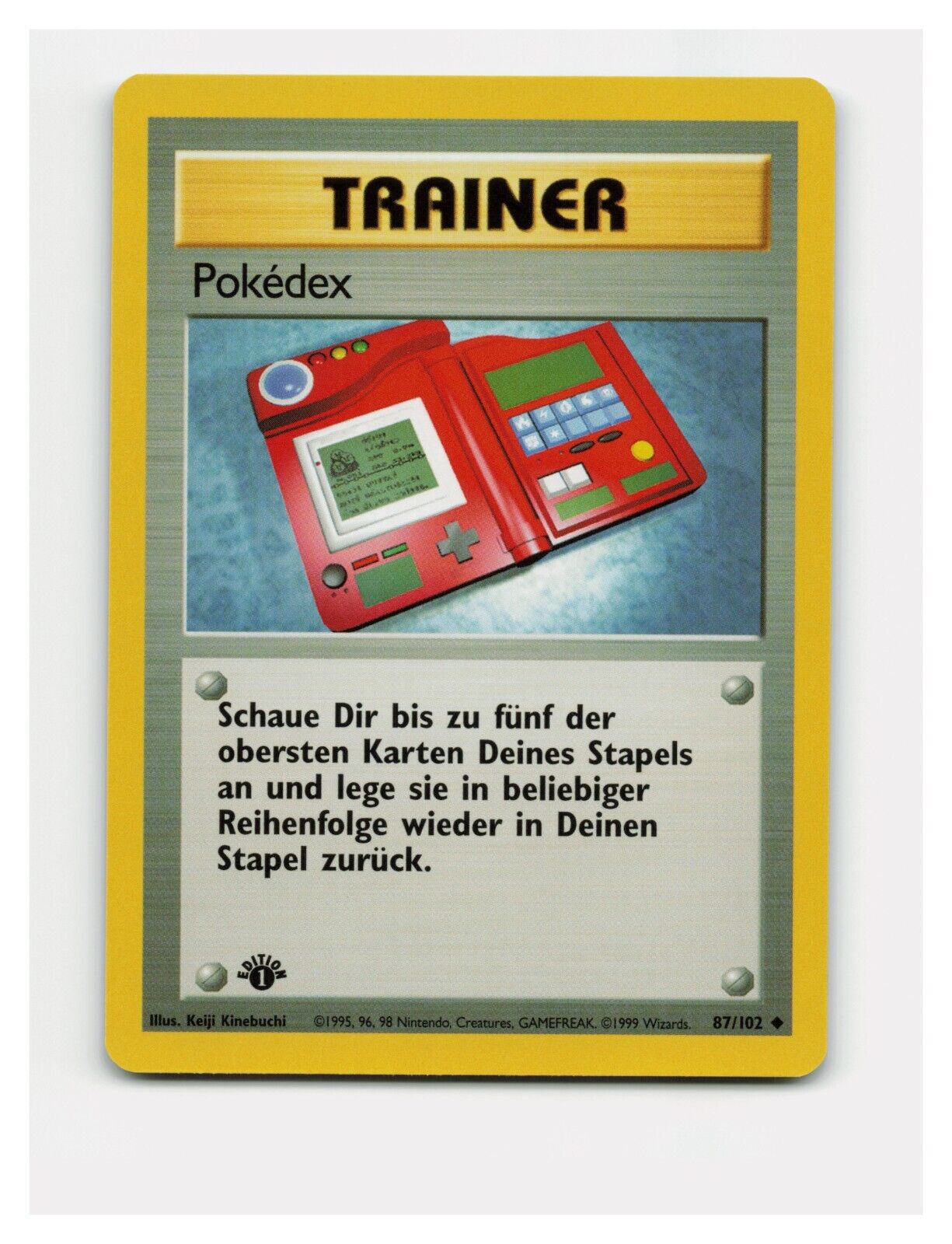 Pokedex 87/102 1st Edition Base Set Pokemon Trainer German Near Mint NM