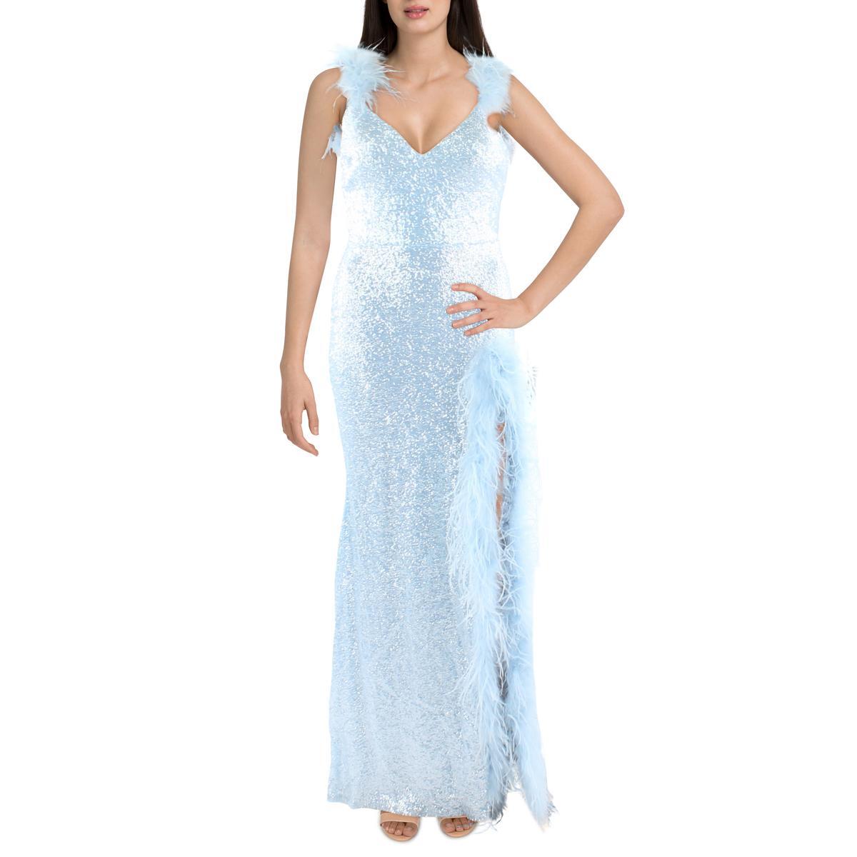 TLC Say Yes To The Prom Женское вечернее платье макси синего цвета для юниорок 13 BHFO 6966