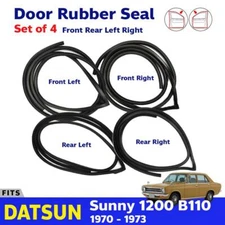For Datsun Sunny 1200 B110 4D Sedan 1970-73 Door Rubber Weatherstrip Set 4 G06